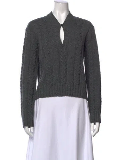 Pre-owned Loewe Wool V-neck Sweater W/ Tags In Gray