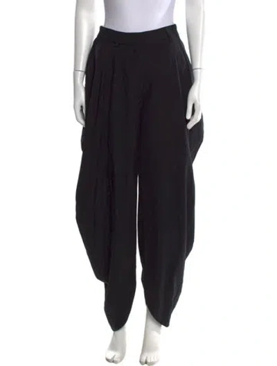 Pre-owned Loewe Wool Wide Leg Pants In Black