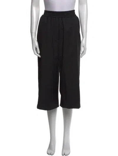 Pre-owned Loewe Wool Wide Leg Pants In Black