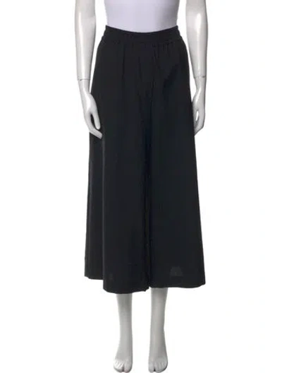 Pre-owned Loewe Wool Wide Leg Pants In Black