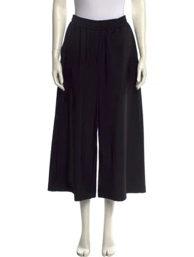 Pre-owned Loewe Wool Wide Leg Pants In Black
