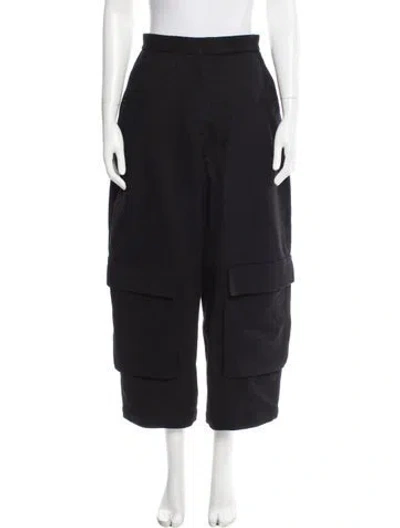 Pre-owned Loewe Wool Wide Leg Pants In Black