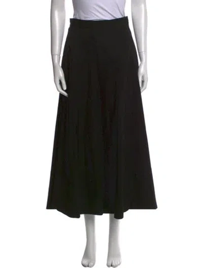 Pre-owned Loewe Wool Wide Leg Pants In Black
