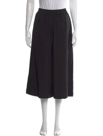 Pre-owned Loewe Wool Wide Leg Pants In Black