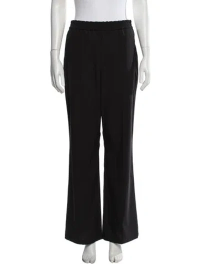 Pre-owned Loewe Wool Wide Leg Pants In Black