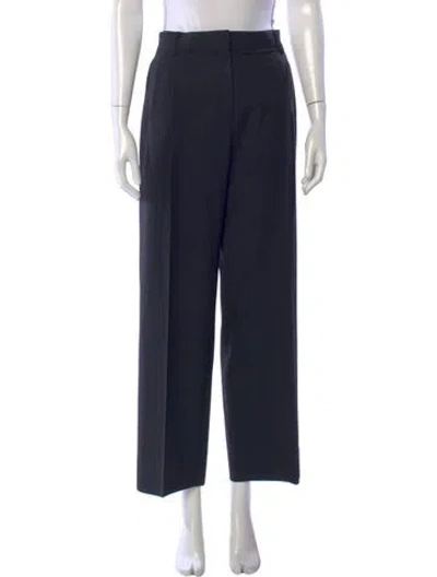 Pre-owned Loewe Wool Wide Leg Pants In Black
