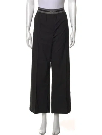 Pre-owned Loewe Wool Wide Leg Pants In Black