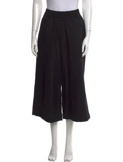 Pre-owned Loewe Wool Wide Leg Pants In Black