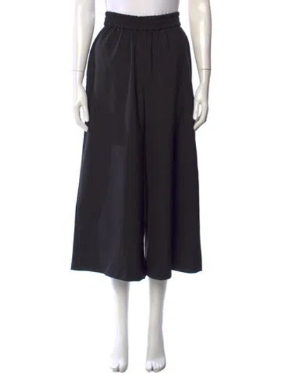 Pre-owned Loewe Wool Wide Leg Pants In Black