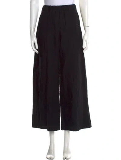 Pre-owned Loewe Wool Wide Leg Pants In Black