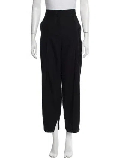 Pre-owned Loewe Wool Wide Leg Pants In Black