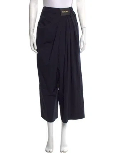 Pre-owned Loewe Wool Wide Leg Pants In Black