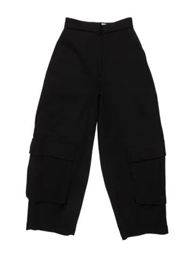 Pre-owned Loewe Wool Wide Leg Pants In Black