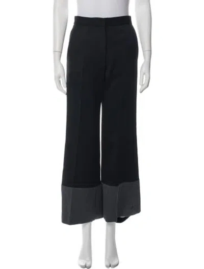 Pre-owned Loewe Wool Wide Leg Pants In Black/grey