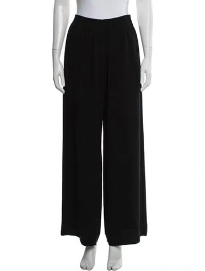 Pre-owned Loewe Wool Wide Leg Pants In Black/yellow