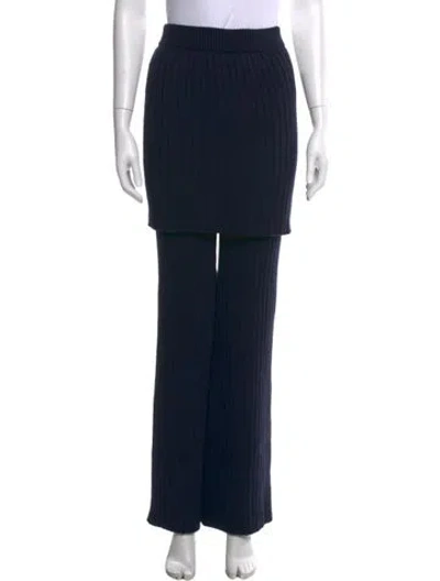 Pre-owned Loewe Wool Wide Leg Pants In Blue