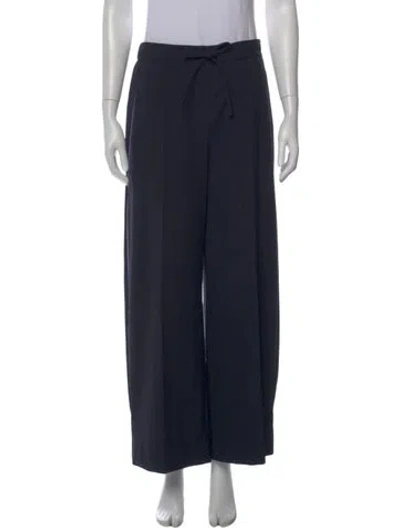 Pre-owned Loewe Wool Wide Leg Pants In Blue