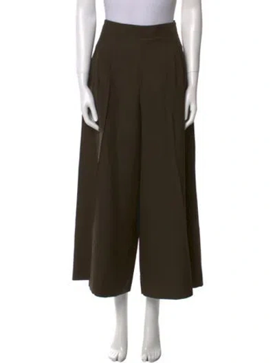Pre-owned Loewe Wool Wide Leg Pants In Brown