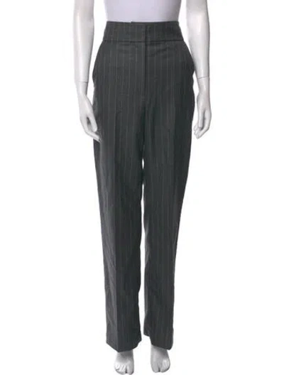 Pre-owned Loewe Wool Wide Leg Pants In Gray