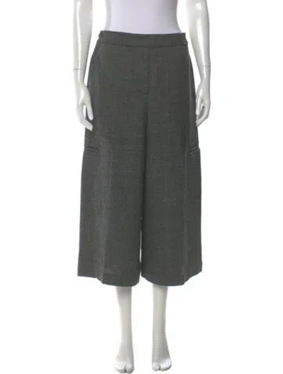 Pre-owned Loewe Wool Wide Leg Pants In Gray