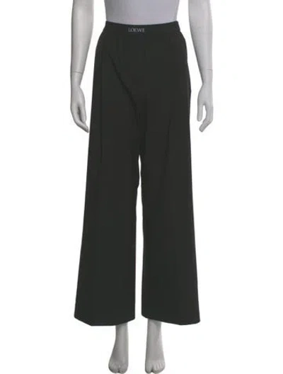Pre-owned Loewe Wool Wide Leg Pants In Gray