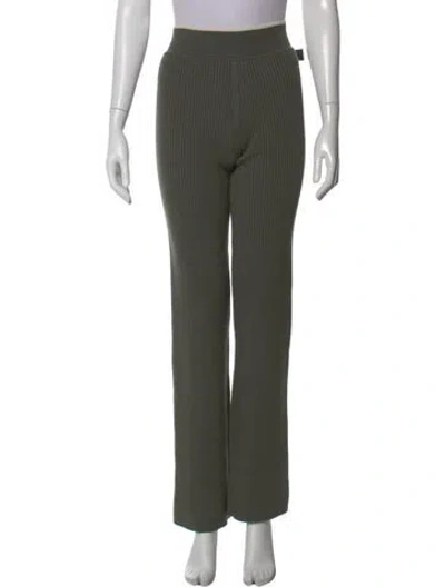 Pre-owned Loewe Wool Wide Leg Pants In Green