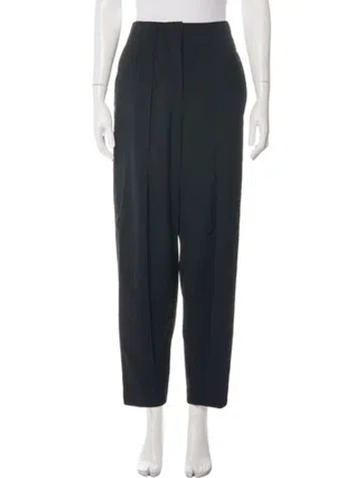 Pre-owned Loewe Wool Wide Leg Pants In Green
