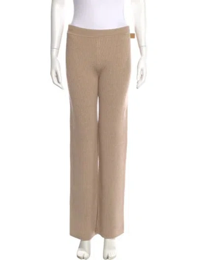 Pre-owned Loewe Wool Wide Leg Pants In Neutral