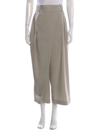 Pre-owned Loewe Wool Wide Leg Pants In Neutral