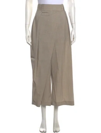 Pre-owned Loewe Wool Wide Leg Pants In Neutrals