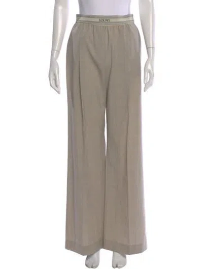 Pre-owned Loewe Wool Wide Leg Pants W/ Tags In Neutral