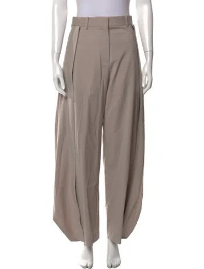 Pre-owned Loewe Wool Wide Leg Pants W/ Tags In Neutral