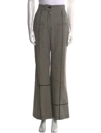 Pre-owned Loewe Wool Wide Leg Pants In White