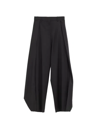 Loewe Wool Wide-leg Trousers In Black