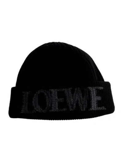 Pre-owned Loewe Wool Winter Beanie W/tags In Black