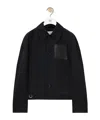 Loewe Leather Pocket Wool Jacket In Black