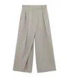 Loewe Wool Wrap Wide-leg Trousers In Gray