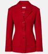 Loewe Wool-blend Blazer With Silk-blend Lining In Red