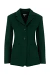 Loewe Wool-blend Blazer With Silk-viscose Lining For Women In Green