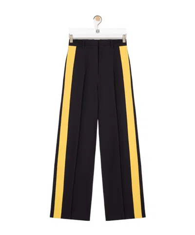 Loewe Wool-blend Casual Trousers With Belt Loops In Black