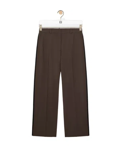 Loewe Wool-blend Casual Trousers With Belt Loops In Brown