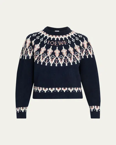 LOEWE WOOL-BLEND FAIR ISLE SWEATER