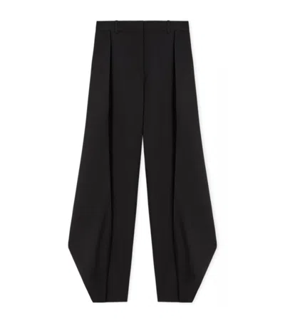 Loewe Wool-blend Pleated Trousers In Black