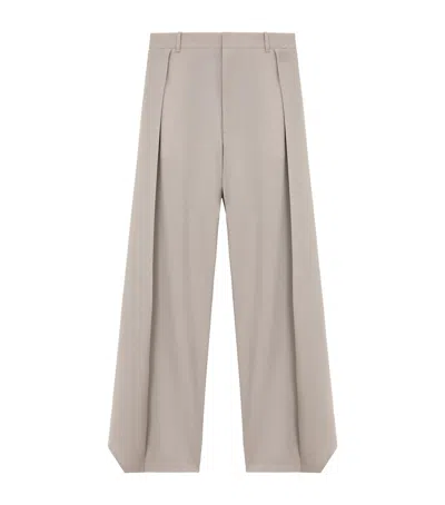 Loewe Wool-blend Pleated Trousers In Brown