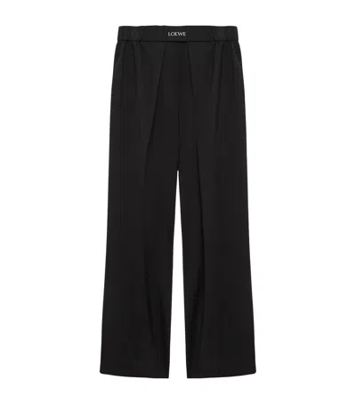 Loewe Wool-blend Tailored Trousers In Black