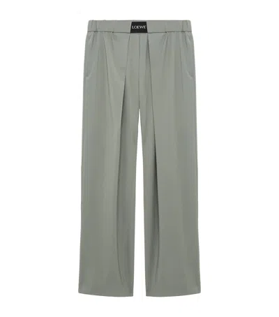 Loewe Wool-blend Tailored Trousers In Green