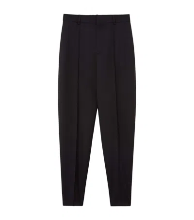 Loewe Wool-blend Tapered Trousers In Black