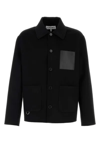 Loewe Wool-cashmere Blend Jacket In Black