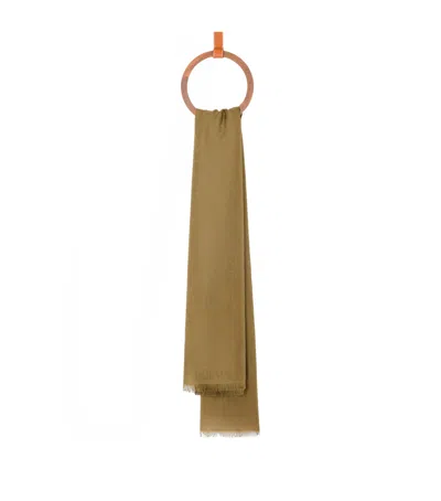 Loewe Wool-silk Anagram Scarf In Red