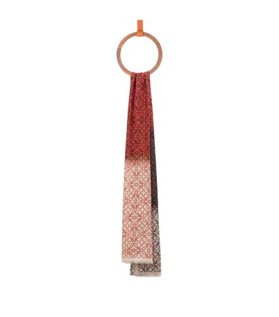 LOEWE LOEWE WOOL-SILK-CASHMERE ANAGRAM SCARF